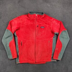 Vintage Patagonia R2 Jacket Mens Medium Red Full Zip Polartec Fleece 25136F0